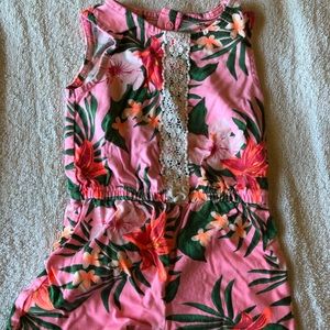Baby girl pink floral romper